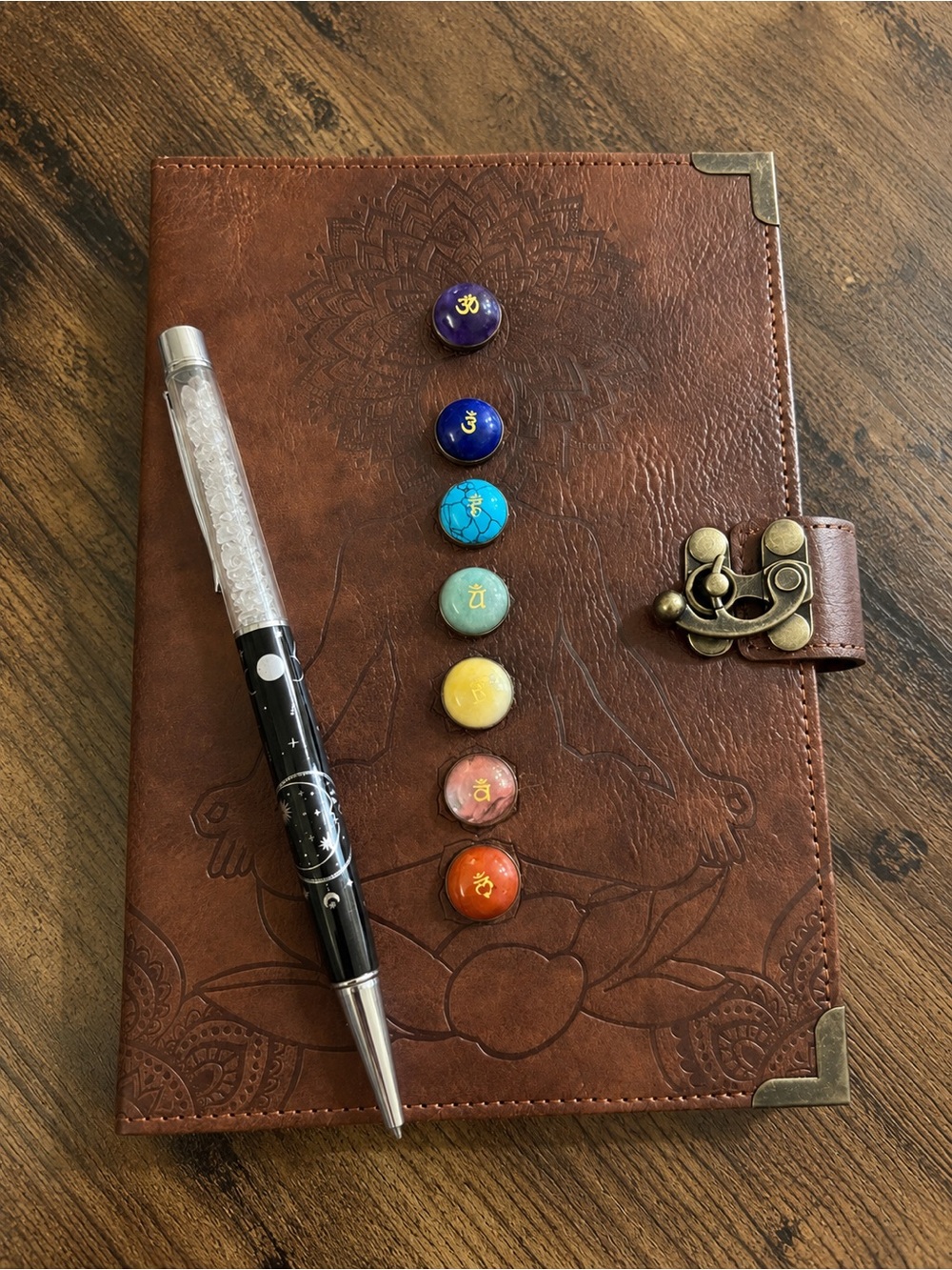 Chakra Journal & Crystal Quartz Pen Set